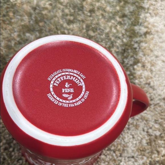 Red and White Holiday Decor Mug with Cozy Winter Scene - Picture 2 of 6